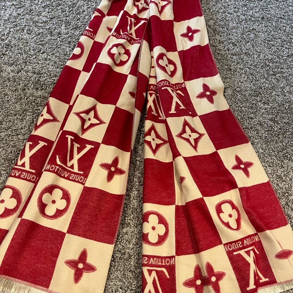 Red and Cream Logo Scarf